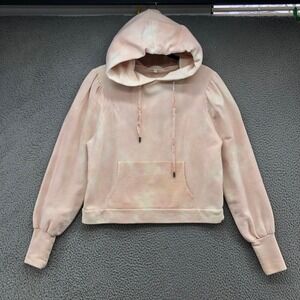 Love‎ Shack Fancy Hoodie Sweatshirt Womens Medium Crop Pink Tie Dye Pullover
